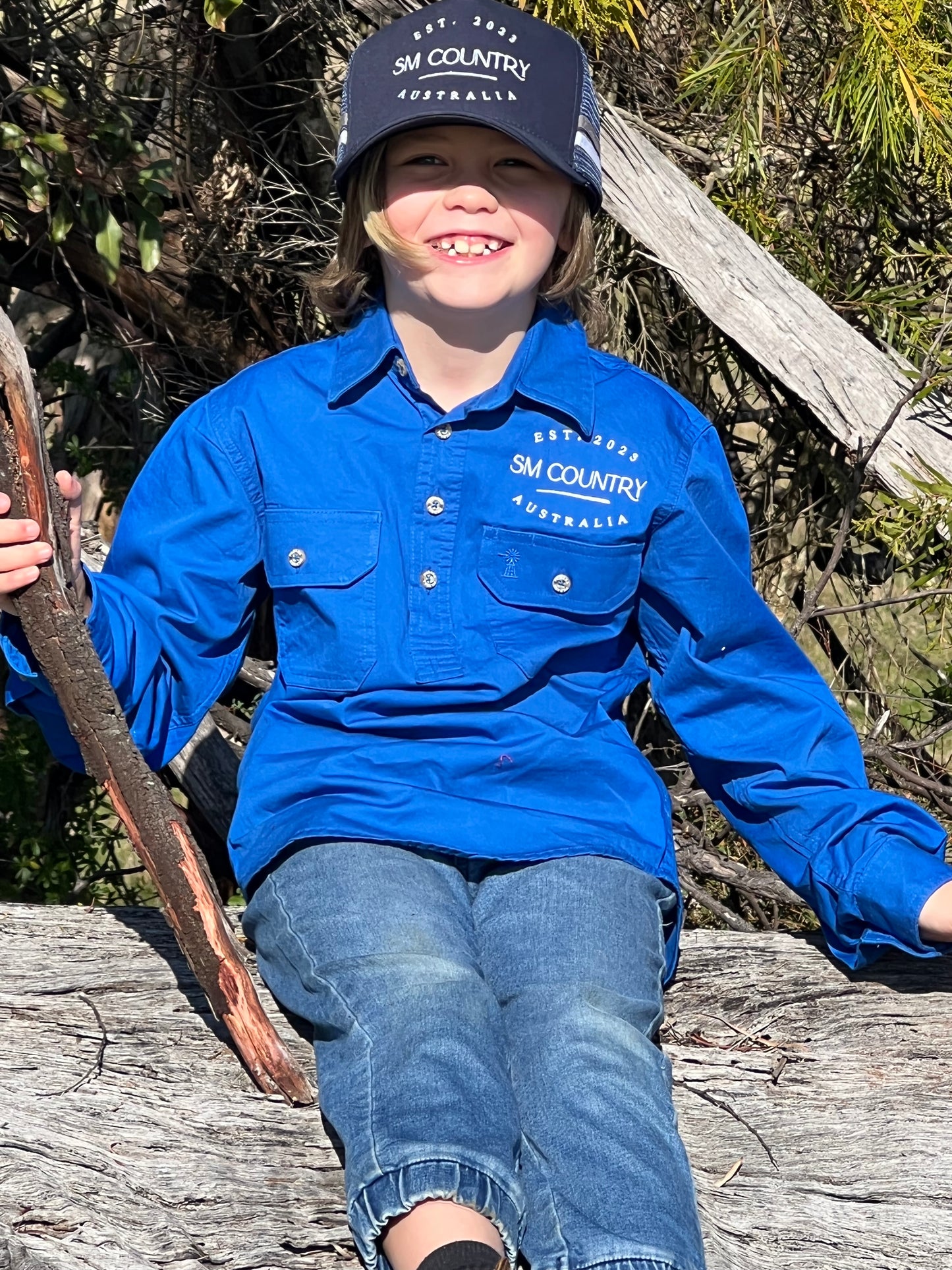 Karratha 1/2 Button Kids Workshirt